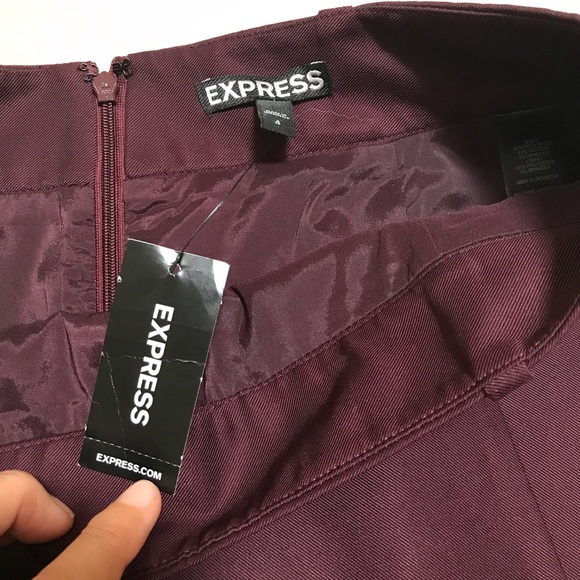 Express Mini Skirt Dark Burgundy - Picture 5 of 9